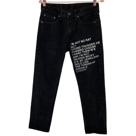 Levi's Other - Levi's 505 Unisex Size 30W X 32L Black & White Streetwear Graphic Denim Jeans